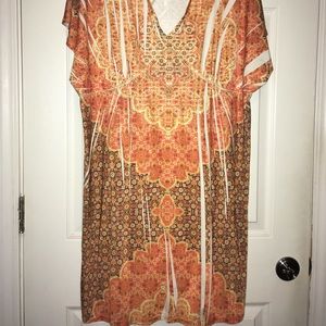 Orange plus size flowy dress
